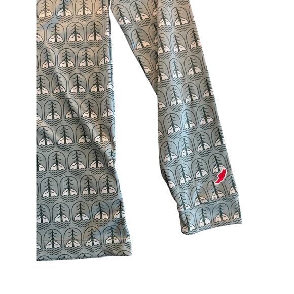 Highlander Beer x League 91 Eco Quarter Zip Pullover Green Tree Print Shirt M - Picture 3 of 10